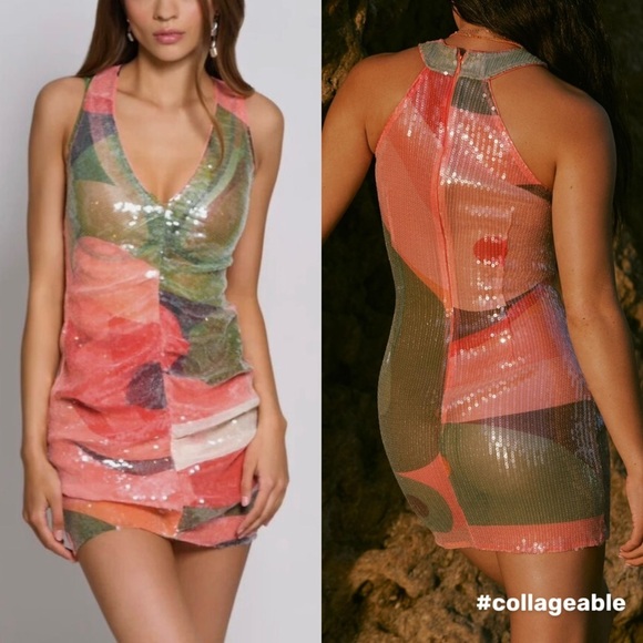 Hutch Dresses & Skirts - New Hutch Campbell Sequin Mini Cover Up Dress Pink